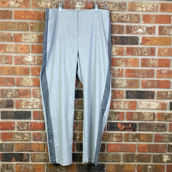 J. JILL Gray Dress Pants Tuxedo Stripe Straight Leg Size 16 NWT - Picture 2 of 7